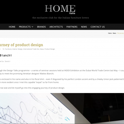 home magazine, Matteo Bianchi, Interior design, Product design